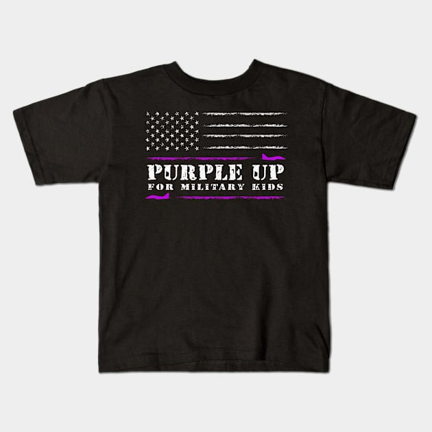 Purple Up For Military Kids Kids T-Shirt by Wintrly